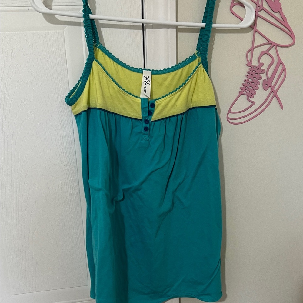 Kirra Teal and Yellow Top